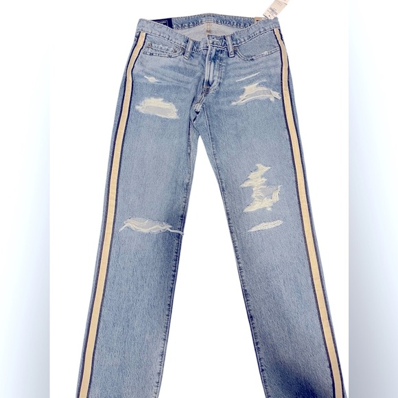 Abercrombie & Fitch Denim - Abercrombie & Fitch Jeans Mens 29x30 Langdon Skinny Blue Stripe Straight Leg